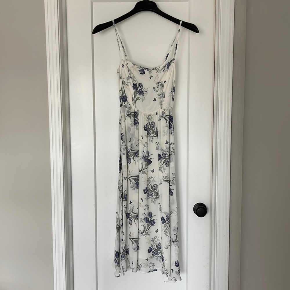 Reformation Rosehip Delilah midi dress, ivory, size 0